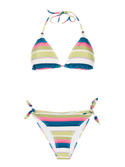 PRTCaley Gestreifter Triangel-Bikini-Set