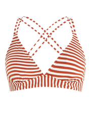 MIXMAKARA Striped triangle bikini top