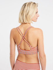MIXMAKARA Striped triangle bikini top
