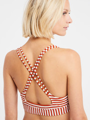 MIXMAKARA Striped triangle bikini top