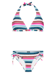 PRTADMIRER 24 Striped halter neck bikini set