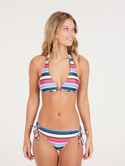 PRTADMIRER 24 Striped halter neck bikini set