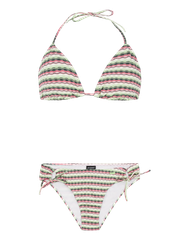 PRTNADINE Striped triangle bikini set