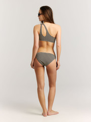 MIXMarlee Striped one shoulder bandeau bikini top