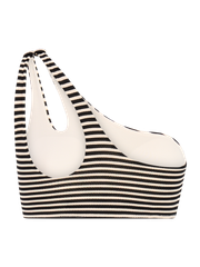 MIXMarlee Striped one shoulder bandeau bikini top