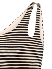MIXMarlee Striped one shoulder bandeau bikini top
