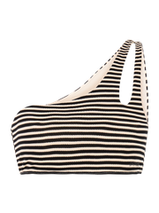 MIXMarlee Striped one shoulder bandeau bikini top