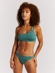 PRTNadyas One shoulder bandeau bikini set