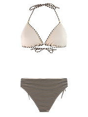 PRTMatch Striped triangle bikini set