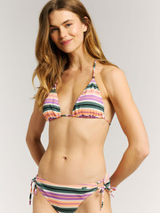 PRTMatch Striped triangle bikini set