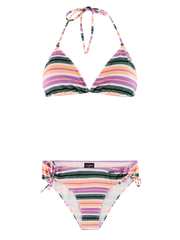 PRTMatch Striped triangle bikini set