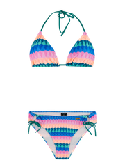 PRTExit Striped triangle bikini set