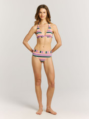 MIXJaneiri Striped halter bikini top