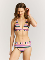 MIXJaneiri Striped halter bikini top