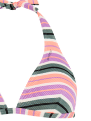 MIXJaneiri Striped halter bikini top