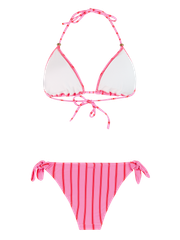 PRTEvans Striped triangle bikini set