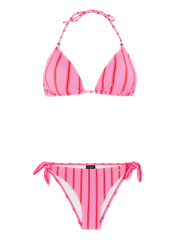 PRTEvans Striped triangle bikini set