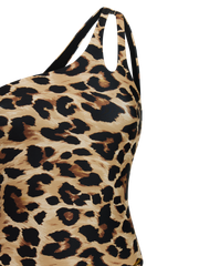 PRTMunroe Leopard one shoulder swimsuit