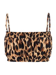 PRTPozo Leopard spaghetti strap top